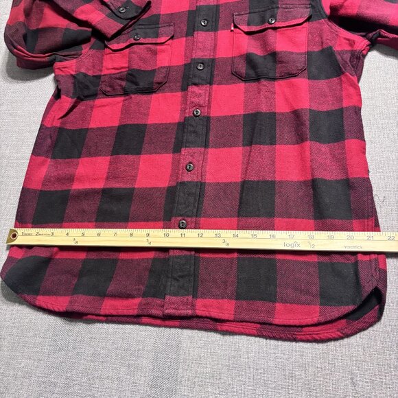 Levis Red & Black Buffalo Plaid Button-Up Flannel Shirt - M - Picture 8 of 13